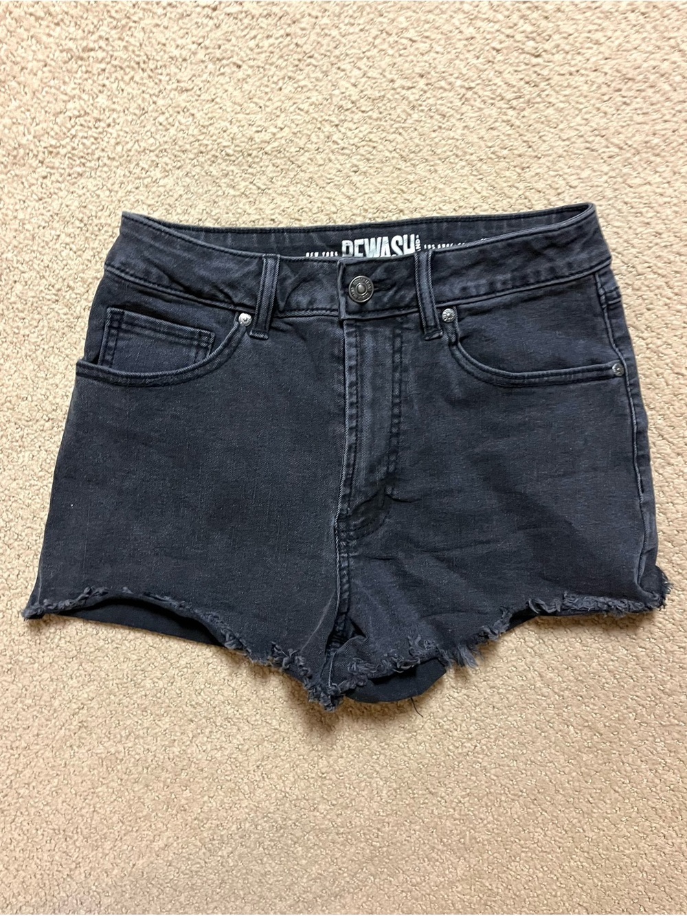 Rehash high rise black Jean cut-off Shorts Women’s size 3/26